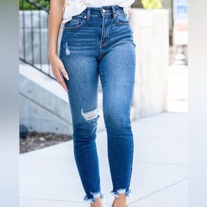 KanCan Dark Blue Distressed Skinny Jeans Women’s 3/25